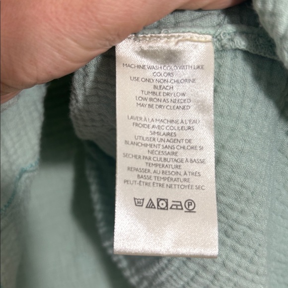 Free People We The Free Green Cotton Boho Blouse size XL - Picture 5 of 9